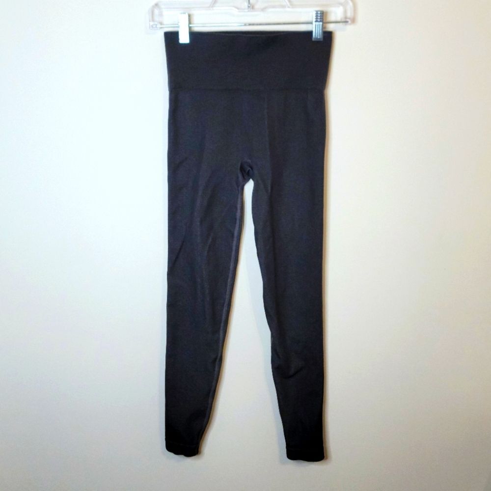 Spanx Seamless Track Stripe Leggings Gray Graphite Dust Size Small